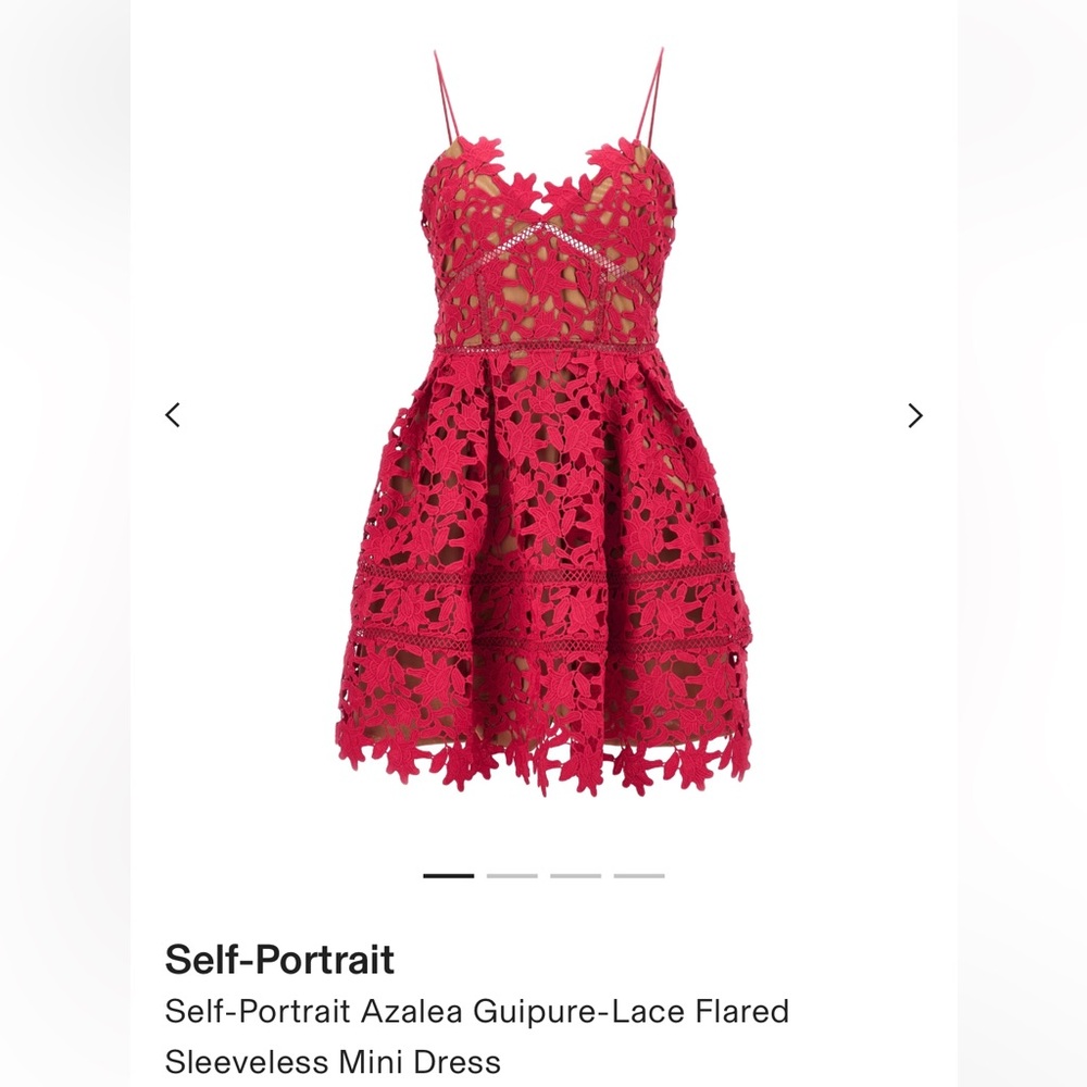 Pink, Azalea guipure-lace flared minidress, UK 4, US 0